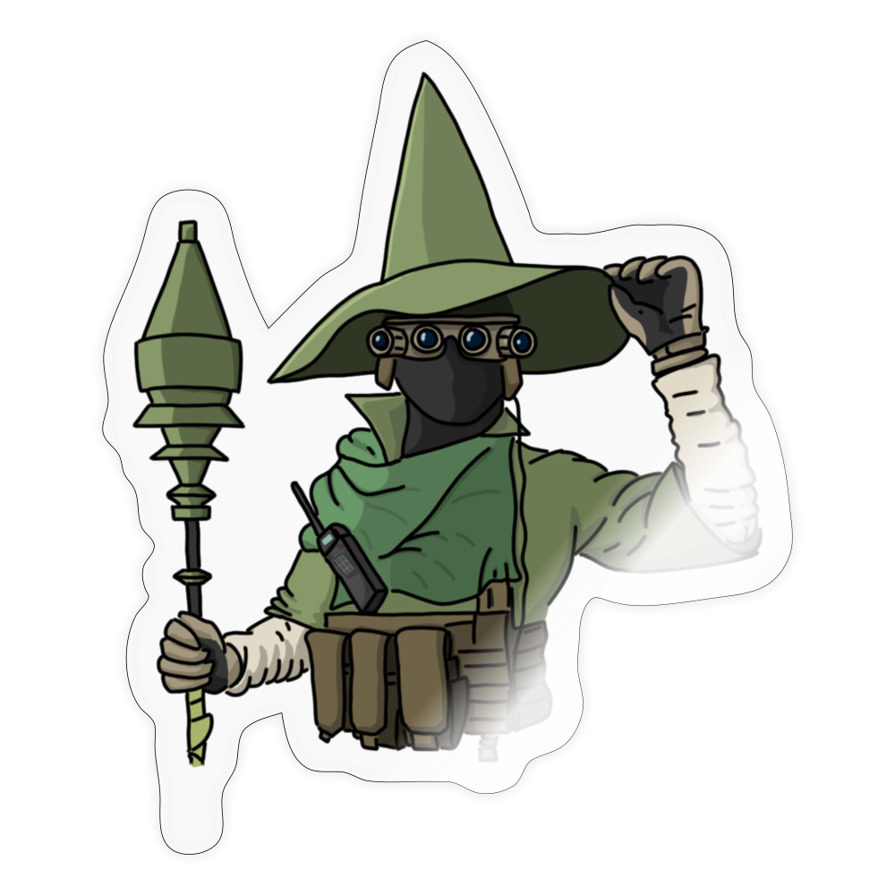 Combat Wizard Sticker - transparent glossy